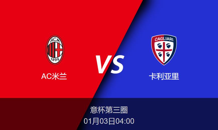 意杯前瞻:AC米兰vs卡利亚里比分预测分析