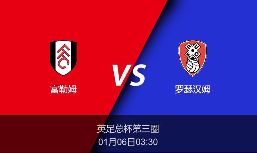 英足总杯：富勒姆vs罗瑟汉姆比分预测前瞻分析