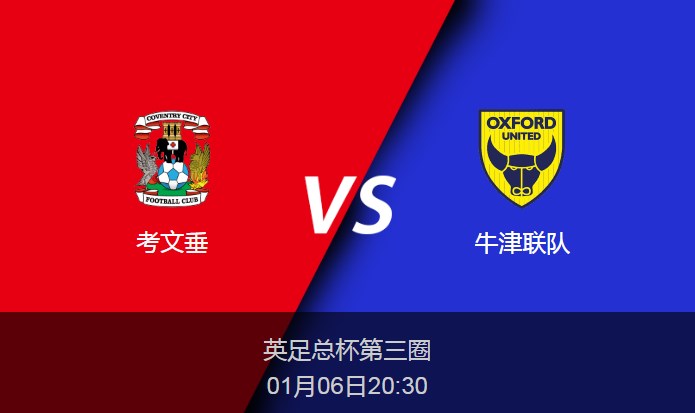 英足总杯：考文垂vs牛津联队比分预测前瞻分析