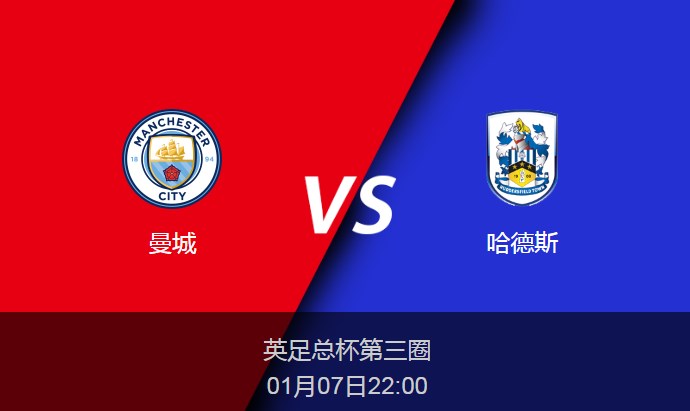 英足总杯：曼城vs哈德斯比分预测前瞻分析