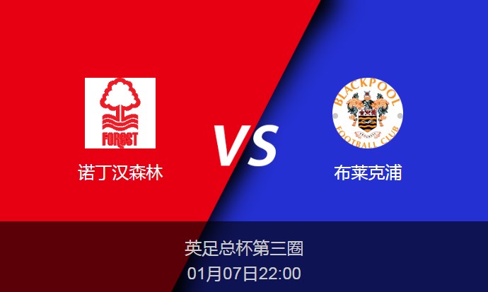 英足总杯：诺丁汉森林vs布莱克浦比分预测前瞻分析