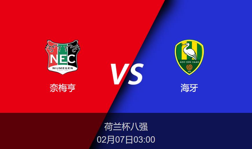 荷兰杯：奈梅亨vs海牙比分预测前瞻分析
