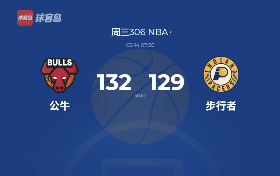 NBA战报：压哨绝平+加时赛发力，德罗赞率公牛险胜步行者