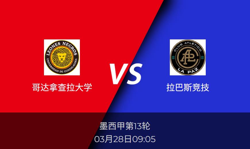 墨西甲前瞻分析：哥达拿查拉大学vs拉巴斯竞技比分预测
